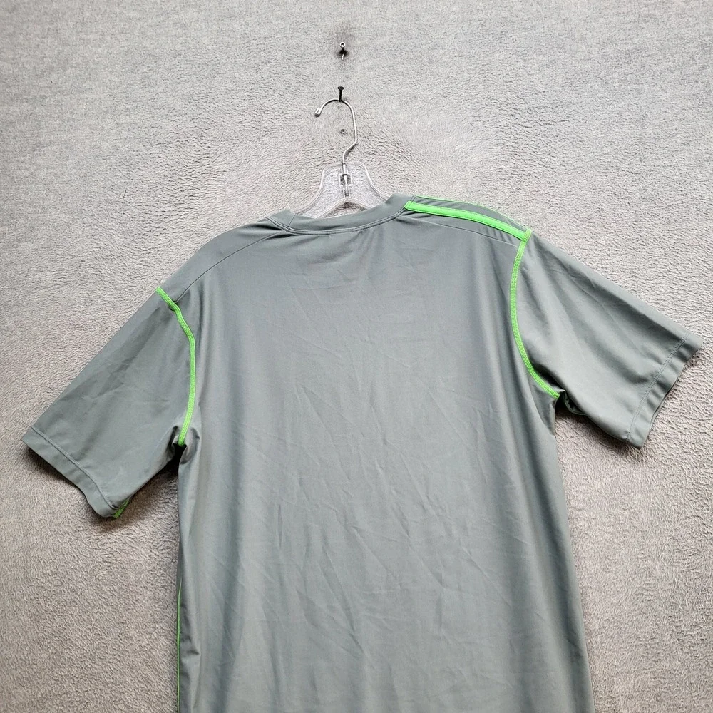 Adidas Men Shirt S Gray‎ Button Up Athletic Nylon, Spandex Logo Short Sleeve